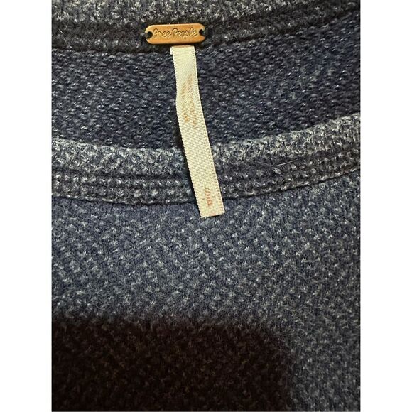Free People You Dont Own Me Thermal Tunic Blue Sz S - Picture 2 of 13